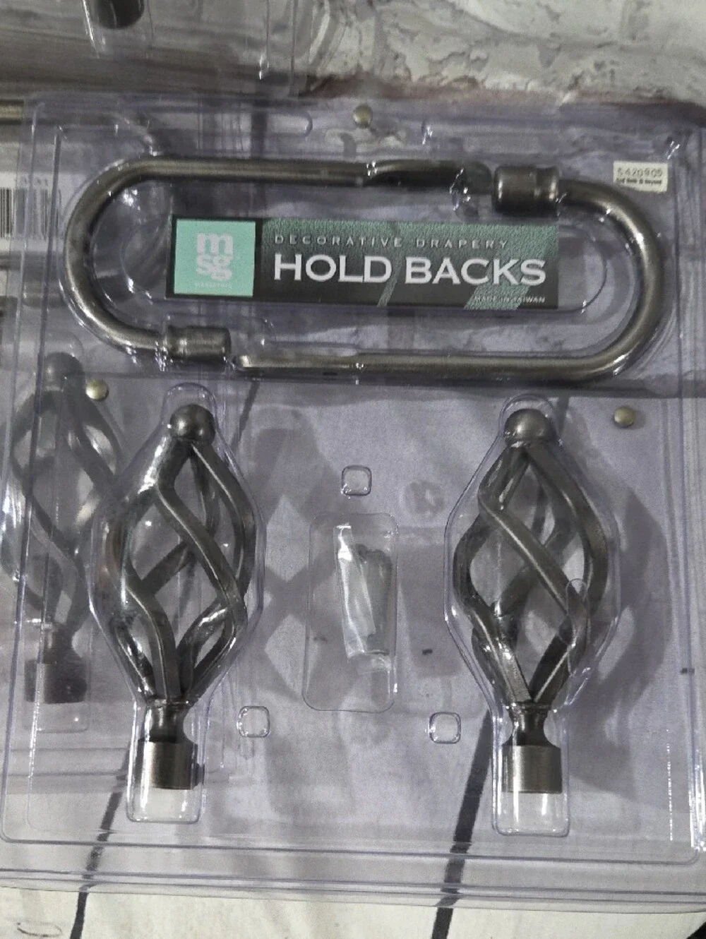 Decorative Holdbacks in Brushed Silver - Set of Curtain Holdbacks